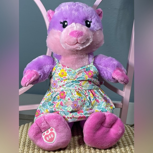 BUILD-A-BEAR Otterly Adorable Otter 16” Plush Animal and BAB Floral Maxi Dress - Picture 1 of 7